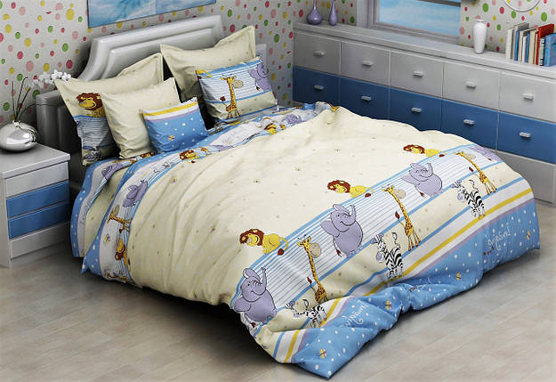 Тканина для постільної білизни Бязь "Gold" Lux дитяча GLB3090blue (50м), фото 1
