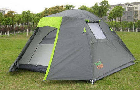 Туристична палатка Green Camp 1013-4 з тамбуром 4-х місна 2-х слойна, фото 2