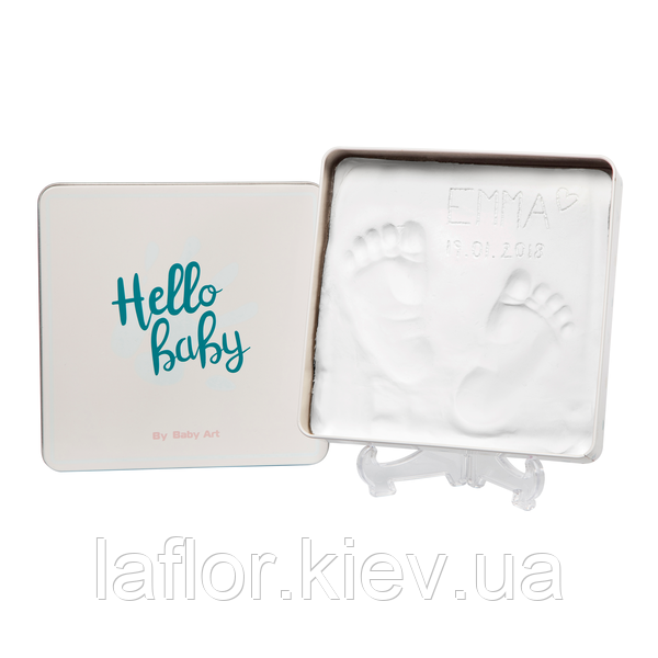Магічна коробочка для відбитка долоньки та ніжки квадратна BabyArt