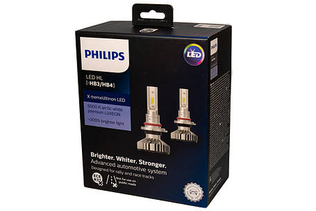 Комплект діодних ламп PHILIPS 11005XUWX2 HB3/HB4 X-tremeUltinon +200%, фото 2