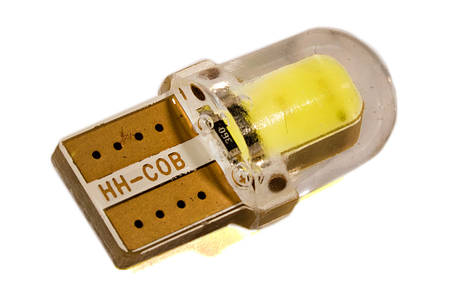 Світлодіодна лампа AllLight T10 1 діод COB 1W W2,1x9,5d 12V WHITE в силіконі МАЛЕНЬКА, фото 2