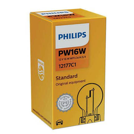 Автолампа PHILIPS 12177C1 PW16W 16W 12V WP3.3x14.5/4, фото 2