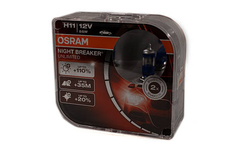 Автолампа OSRAM 64211NBU H11 Night Breaker Unlimited +110% 55W 12V PGJ19-2 HardDuopet, фото 2