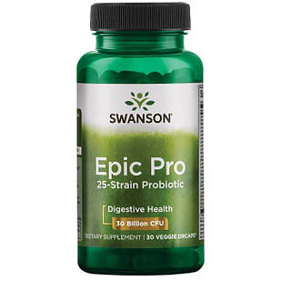 Swanson Epic-Pro 25-Strain Probiotic 30 млрд КУО  25 штамів, 30 капс