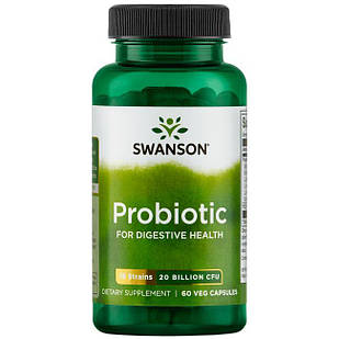 Swanson Probiotics for Digestive Health Здоров'я пробіотики 20 млрд КЕ, 60 капсул