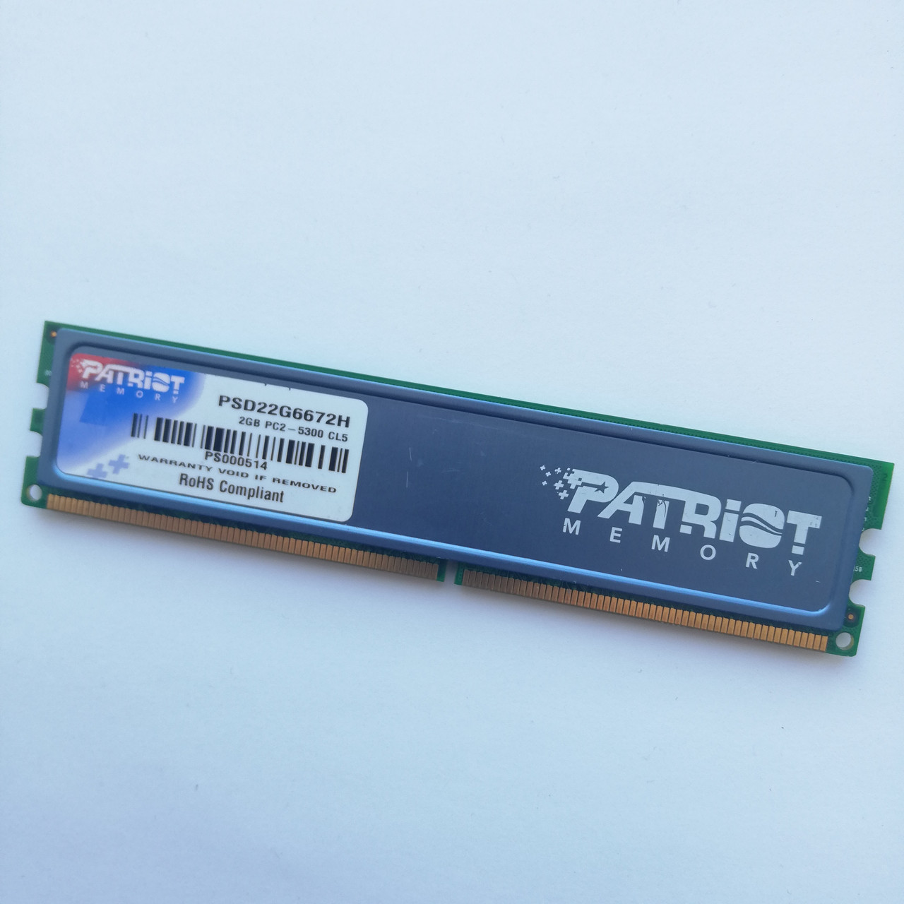 Ігрова оперативна пам'ять Patriot DDR2 2Gb 667MHz PC2 5300U CL5 (PSD22G6672H) Б/В