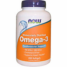 Риб'ячий жир 1000мг Now США Omega-3 200 капс, 360мг EPA / 240мг DHA