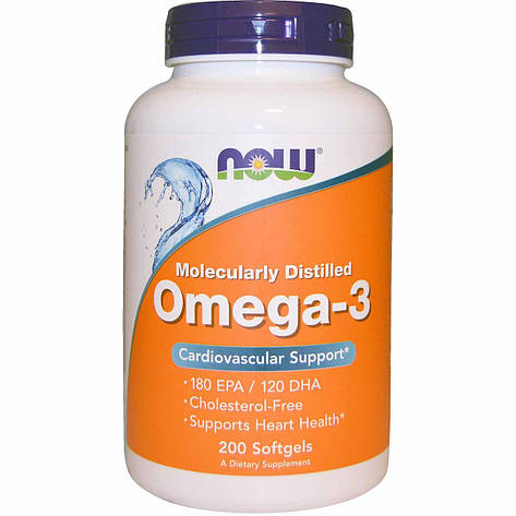 Риб'ячий жир 1000мг Now США Omega-3 200 капс, 360мг EPA / 240мг DHA, фото 2