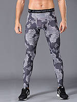 Чоловічі компресійні спортивні легінси з принтом "Green energy"