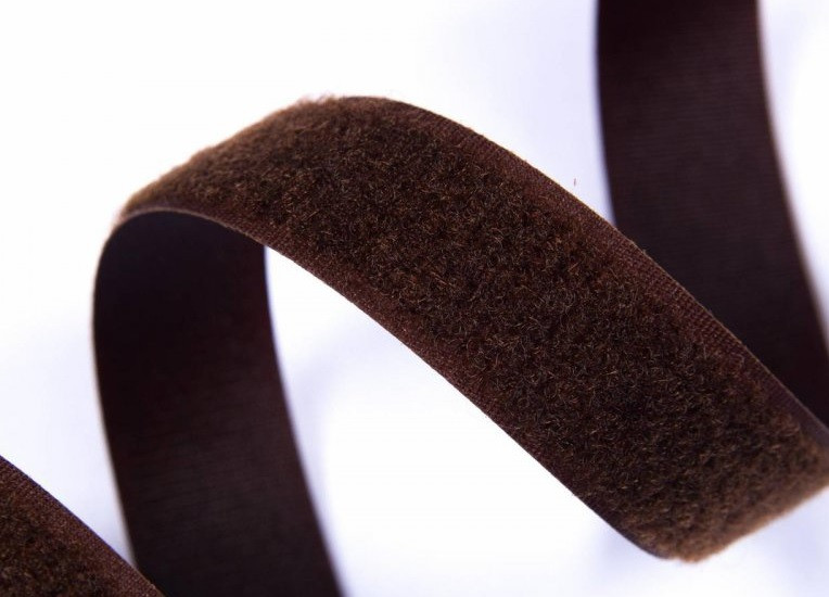 Текстильна застібка (липучка) ширина 50 мм колір коричневий