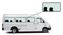 Бічне скло довга база Volkswagen LT 1996-2006 на ущільнювач середнє праве