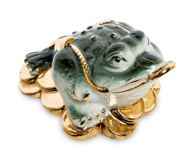 Статуетка порцелянова Жаба трилапа, грошова VS-402