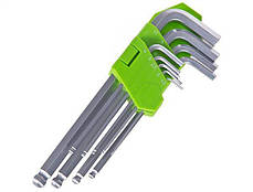 Набір подовжених ключів шестигранних з кулею ALLOID НШ-Ш0918D 1,5-10 мм (9 пр.)