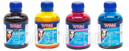 Комплект чорнил WWM ELECTRA для Epson (4 х 200г) B/C/M/Y з розширеною сумісністю, фото 1
