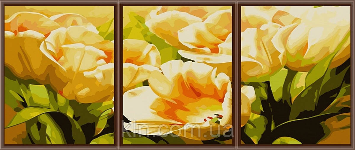 Картина за номерами Babylon Триптих. Тюльпани для тебе MS14053 50 х 150 см, фото 1