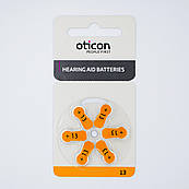 Oticon — Батарейки до слухових апаратів — 13 типорозмір (блістер — 6 шт.)