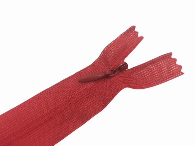 Блискавка потаємна нероз'ємна 50см S-818 червоний яскравий ZIP