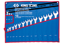 Набір комбінованих ключів 16 предметів дюйм King Tony 1216SRN (Тайвань)