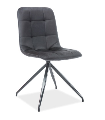 Стілець обідній Texo Velvet метал Чорний, оксамитова тканина Bluvel 19 Чорний (Signal ТМ)
