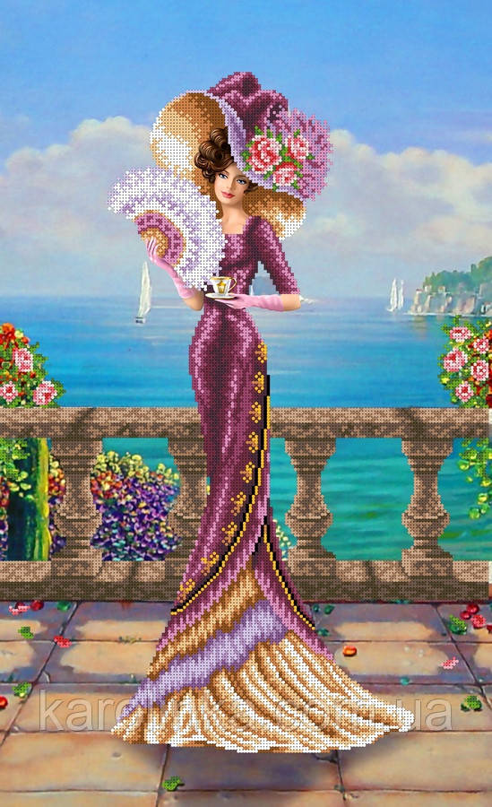 Схема для вышивки бисером/крестом на габардине "Венецианская дама" - фото 1 - id-p932630232