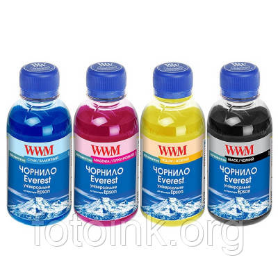 Пігментні чорнила WWM EVEREST для Epson комплект (4шт х 100г) Yellow, Magenta, Cyan, Black (EP02SET-4)