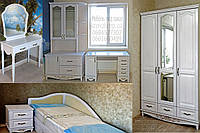 Спальный гарнитур "Лорд" мебель для спальни. Белая, красивая, деревянная спальня