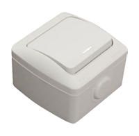 Вимикач одинарний з підсвіткою пило-волого захист EL-Bi Єва, 0512