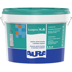 Aura Luxpro K&B Біла 5 л напівматова фарба для кухонь і ванних кімнат арт.4820166521661
