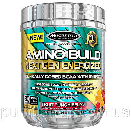 Амінокислоти з кофеїном MuscleTech Amino Build Next Gen Energized 30 порц., фото 1