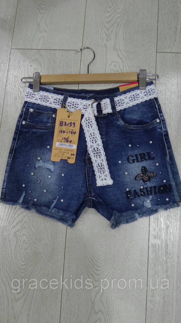 Джинсовые шорты для девочек подростковые GRACE,разм 134-164 см (ID ...