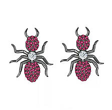 Сережки комахи в чорному покритті люксова быжутерія