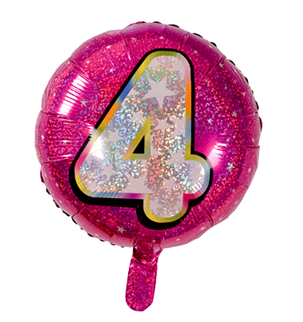 Фольговані кулі круглі "4". Колір: Рожевий. Діаметр: 18"(45 см)