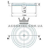Мембрана насоса обприскувача (діафрагма насоса) бічна P100 P100S P120 P145 AP20MT Agroplast, фото 3