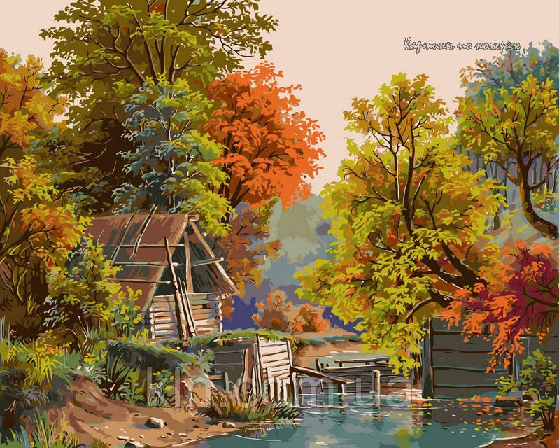 Картина за номерами Babylon Осінній етюд з греблею VP173 40 х 50 см, фото 1