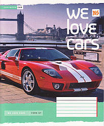 Зошит 48 арк. клітинка "We love cars" 762073