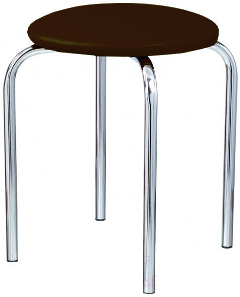 Табурет Chico (Чіко) chrome шкірзам V-3 (темно-коричневий), фото 1