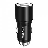 Автомобільний зарядний пристрій Walker WCR-21 1.0 А + 2.1 A (2 роз'єми USB) Чорний
