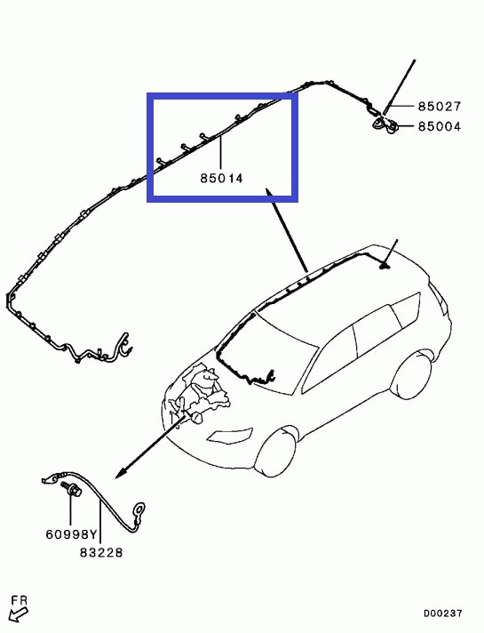 Дріт антени Mitsubishi Outlander XL, 2008 г.в. 8723A029