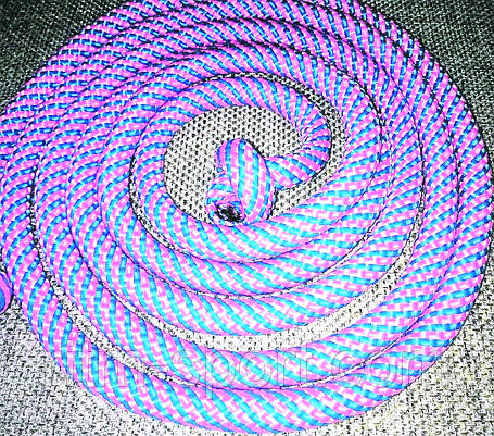 Скакалка мотузкові 3 м (Рожевий/Блакитний), фото 2