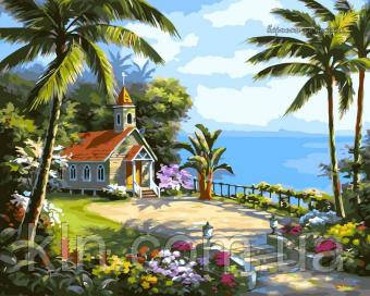 Картина за номерами Babylon Часовня в тропіках VP219 40 х 50 см, фото 1