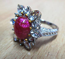 Колечко з рожевим каменем, 17.2 від студії LadyStyle.Biz