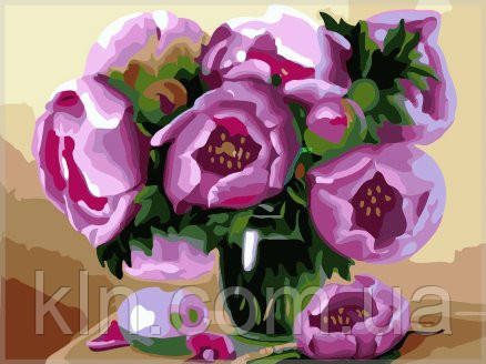 Картина за номерами Menglei Рожеві півонії VD008 30 х 40 см, фото 1