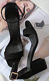 Mia style! Класичні літні жіночі чорні замшеві босоніжки на підборах 6, 5 см, фото 6