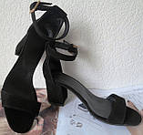 Mia style! Класичні літні жіночі чорні замшеві босоніжки на підборах 6, 5 см, фото 2