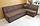 Кутовий кухонний диван зі спальним місцем і ящиком (Коричневий), фото 2
