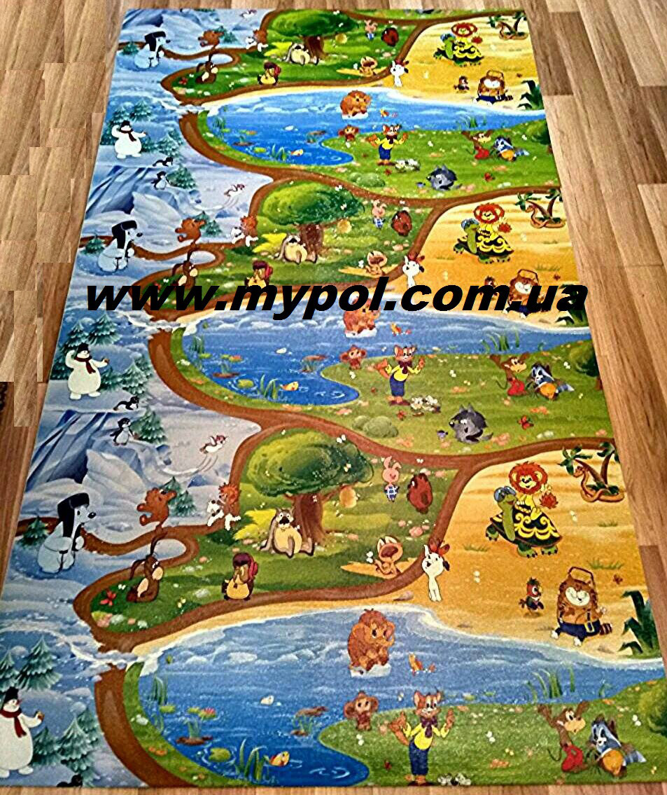 Дитячий килимок Кіндер підлога, Союзмультфільм, Мадагаскар 2*1.2 м. товщ 11 мм