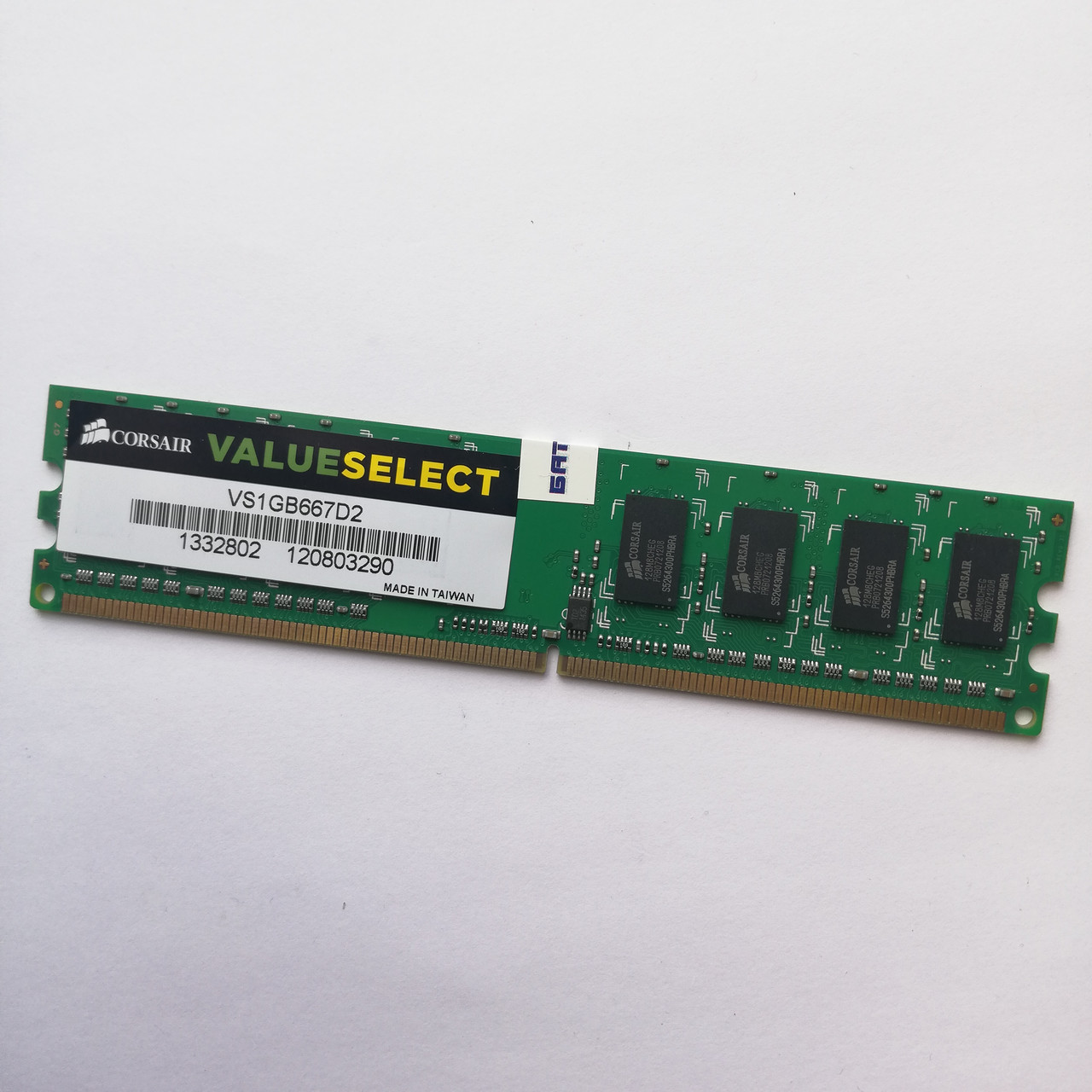 Оперативная память Corsair Value Select DDR2 1Gb 667MHz PC2 1R8 5300U CL5 (VS1GB667D2) Б/У