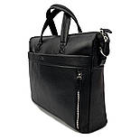 Ділова чоловіча шкіряна сумка Desisan 1335-01 чорна, фото 2