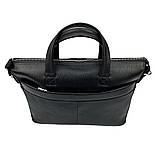 Ділова чоловіча шкіряна сумка Desisan 1335-01 чорна, фото 3