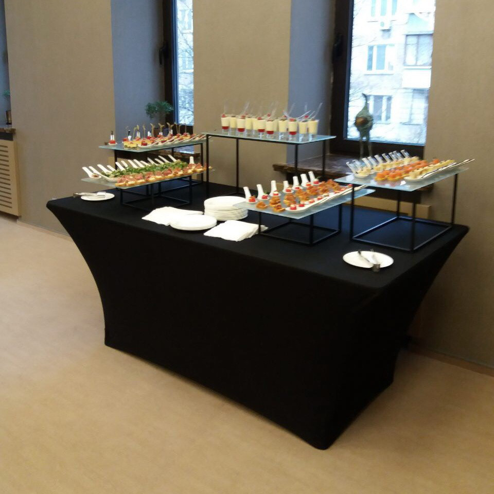 Стрейч Чехол на Стол 180х90/75 Черный из плотной ткани Спандекс ...